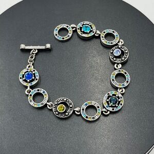 Patricia Locke Rare Archival
Concentric Omni Crystal Rainbow Bracelet USA